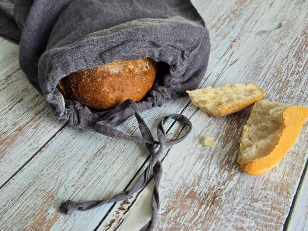 Organic Linen Bread Bag: Kitchen Storage, Zero Waste