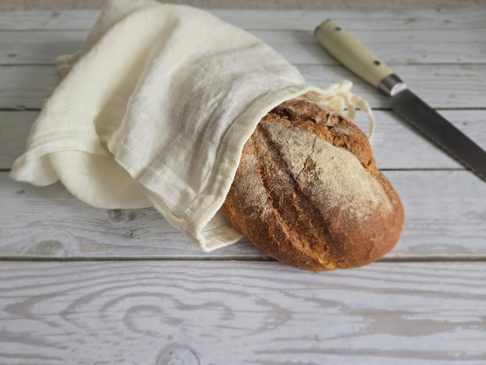 Organic Linen Bread Bag: Kitchen Storage, Zero Waste