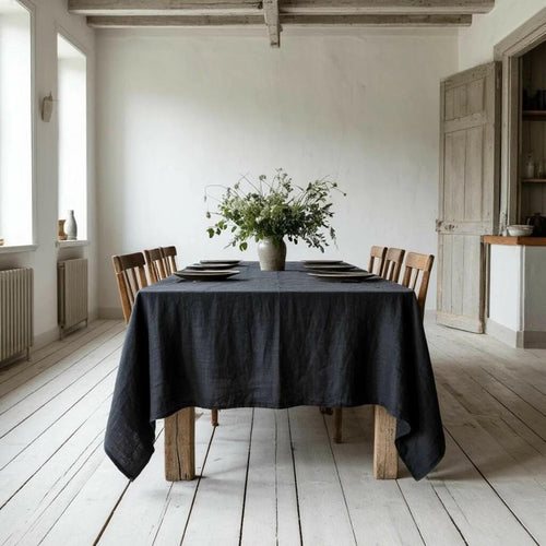Linen Tablecloth. Table Decor. Farmhouse Kitchen Decoration. Stonewashed Table Cloth