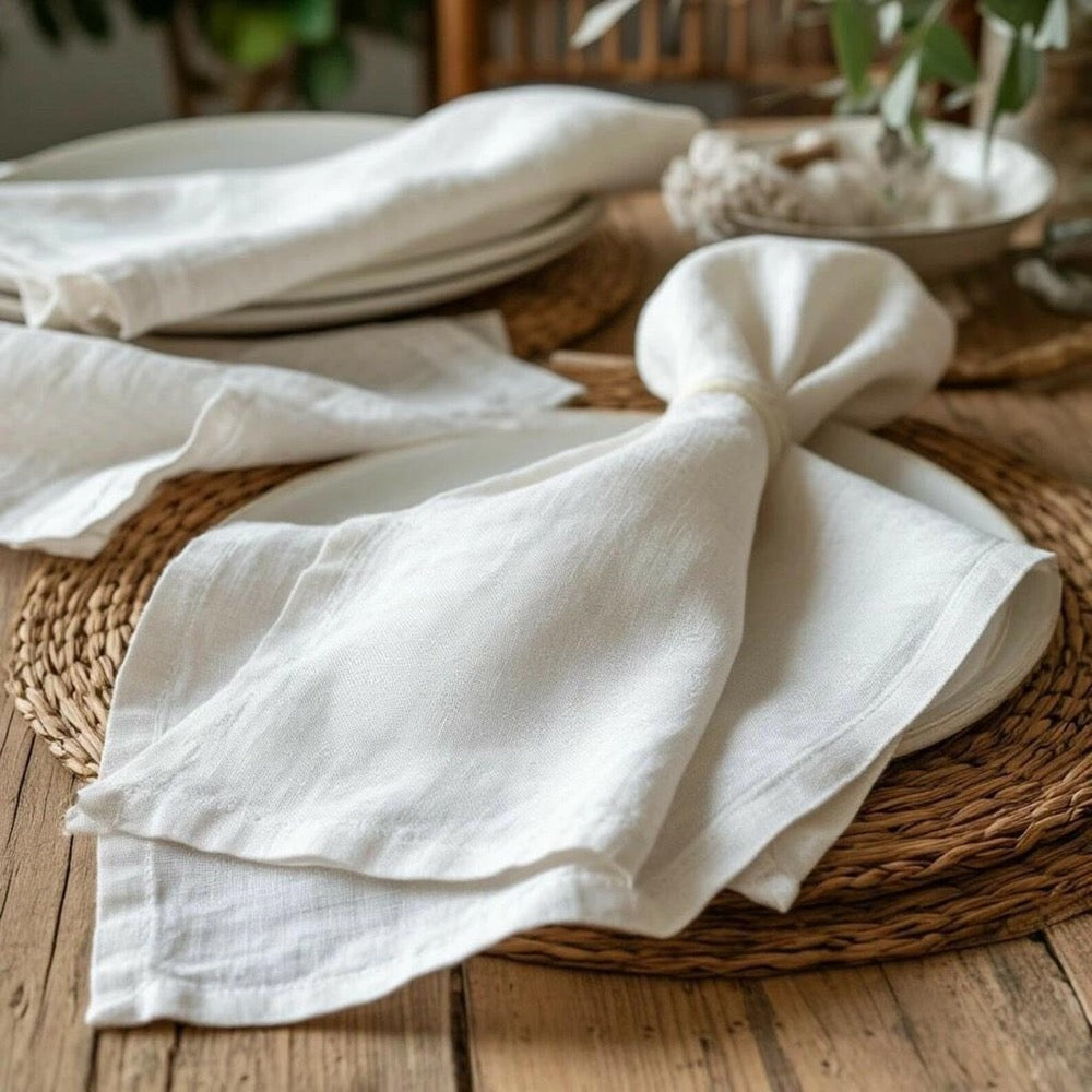 Organic 100% Flax Napkins. Soft Stonewashed Wedding Napkin. Kitchen Decor. Table Linen