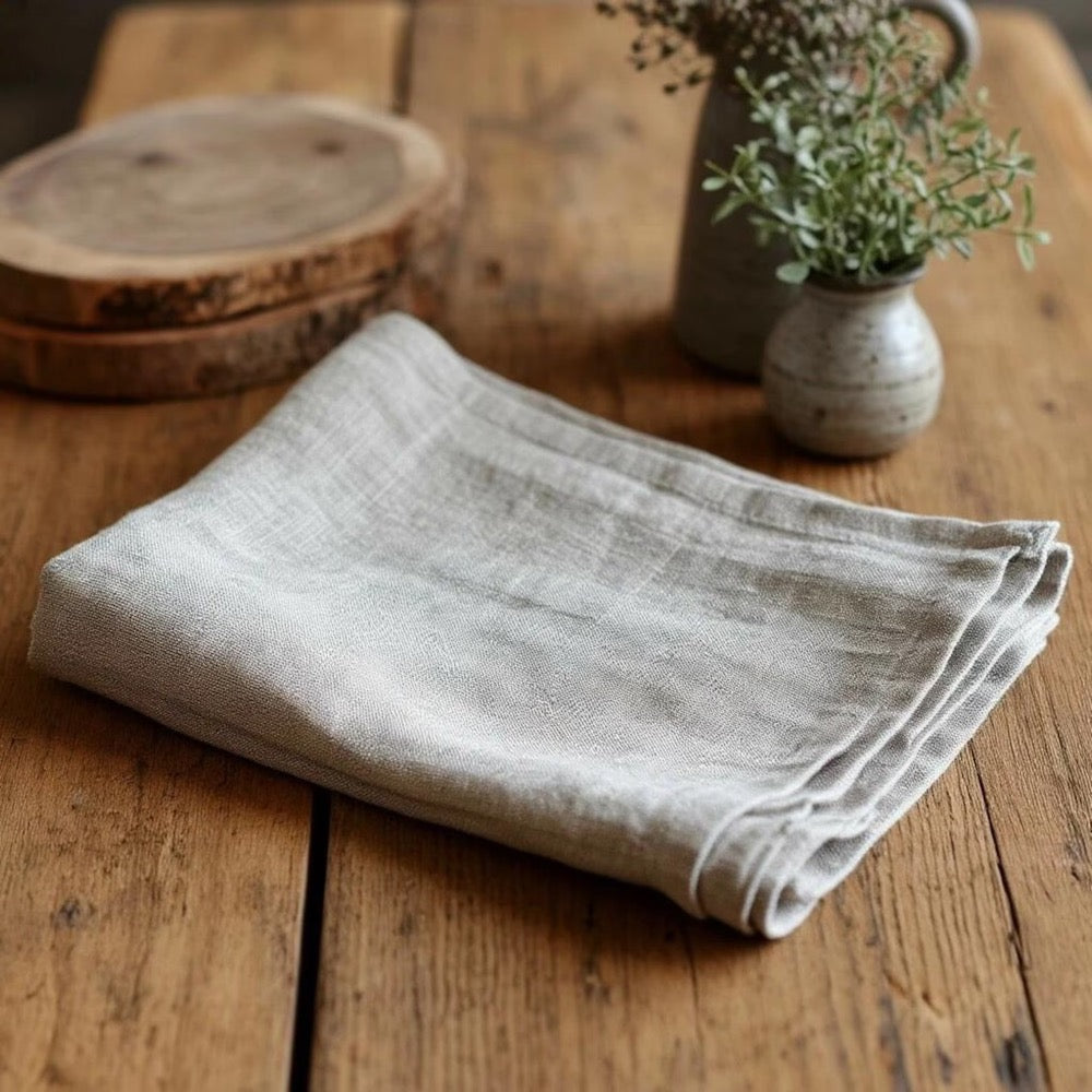 Organic 100% Flax Napkins. Soft Stonewashed Wedding Napkin. Kitchen Decor. Table Linen