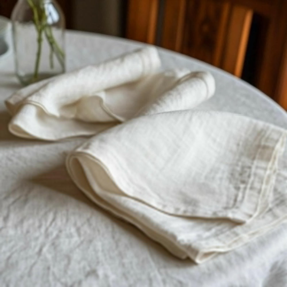 Organic 100% Flax Napkins. Soft Stonewashed Wedding Napkin. Kitchen Decor. Table Linen
